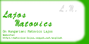 lajos matovics business card